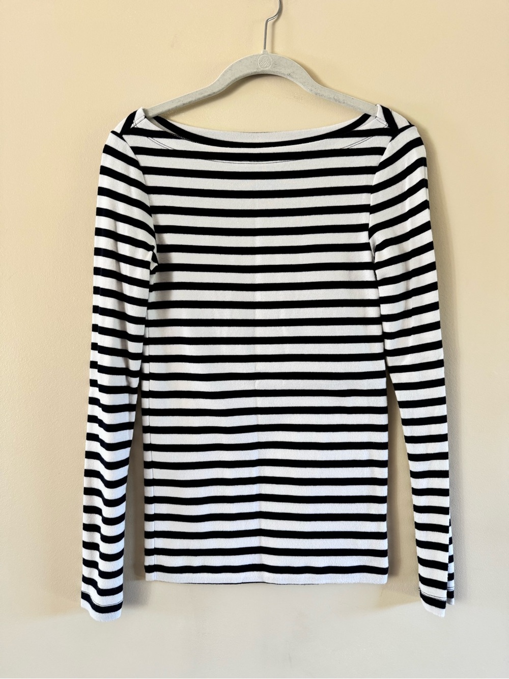 GAP Black & White Striped Long Sleeve Tee